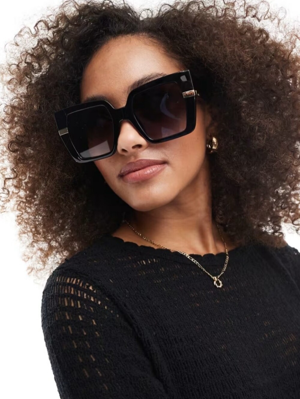 Quay Australia Notorious Black Square Oversized Sunglasses - Black New With Case